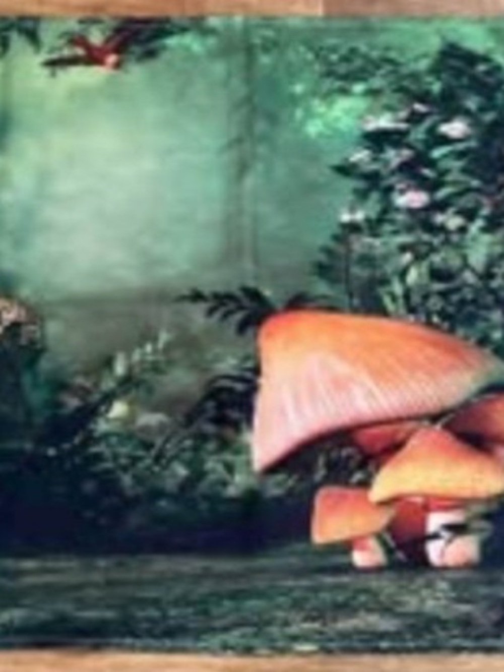 Whimsical Orange Mushroom Wall Art